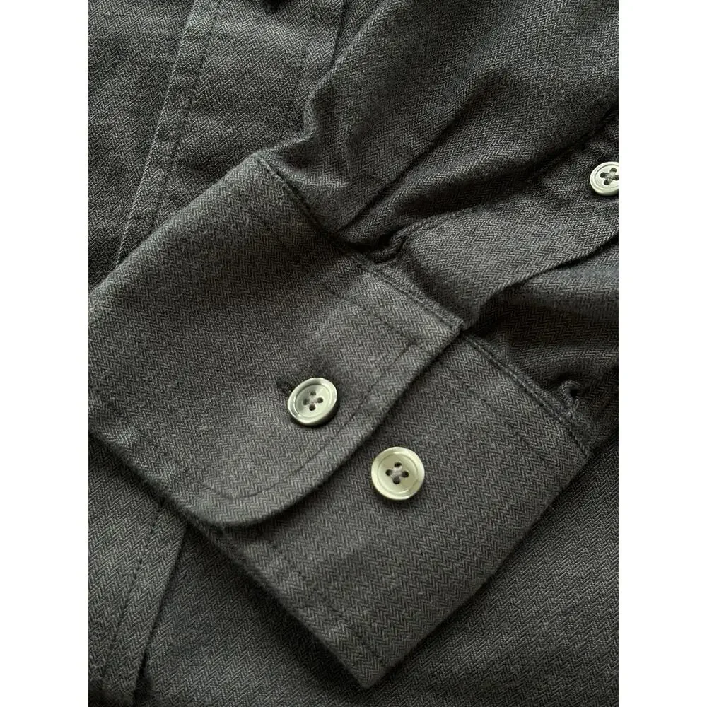 Banana Republic Corduroy Shirt Mens Medium Slim‎ Fit Gray Button Down Pocket EUC